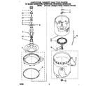 Whirlpool LSC6244AW0 agitator, basket, and tub diagram
