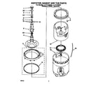 Whirlpool LLT7144BN0 agitator, basket and tub diagram