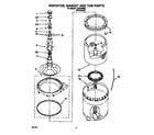 Whirlpool LLV6144BN0 agitator, basket and tub diagram