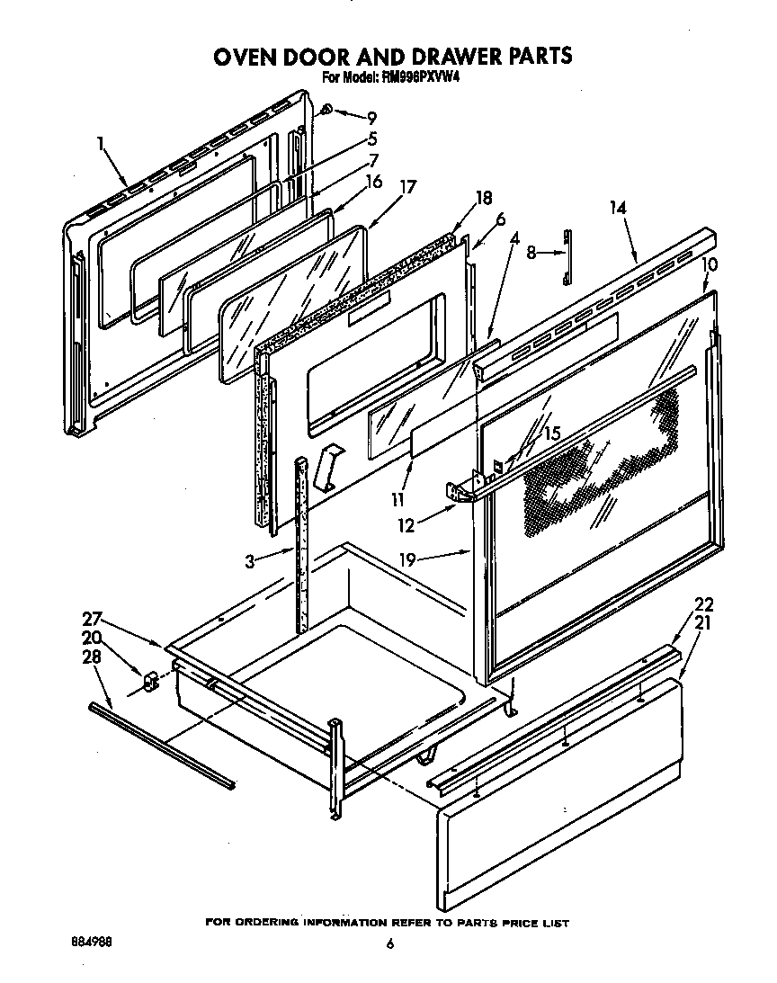 OVEN DOOR AND DRAWER