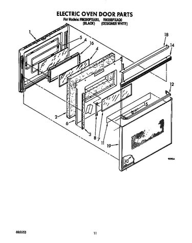 Electric oven door