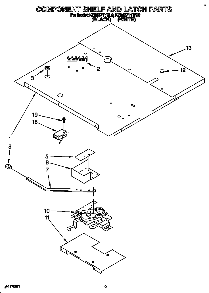 Component shelf and latch