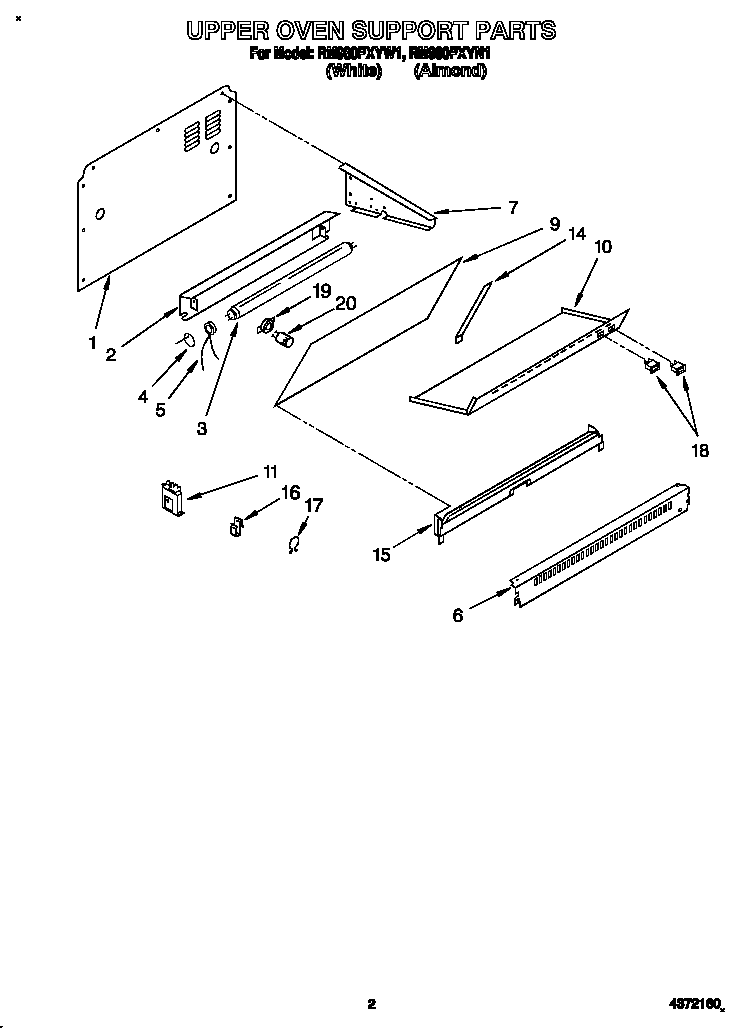 Upper oven support