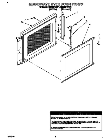 Microwave oven door