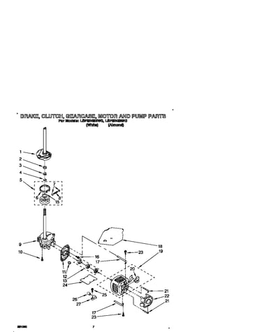 Brake, clutch, gearcase, motor and pump