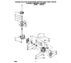 Whirlpool LLN8244BW0 brake, clutch, gearcase, motor and pump diagram
