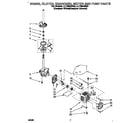 Whirlpool LLT8244BQ0 brake, clutch, gearcase, motor and pump diagram