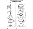 Whirlpool LLV8245BW0 agitator, basket and tub diagram