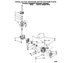 Whirlpool LSN8244BW0 brake, clutch, gearcase, motor and pump diagram
