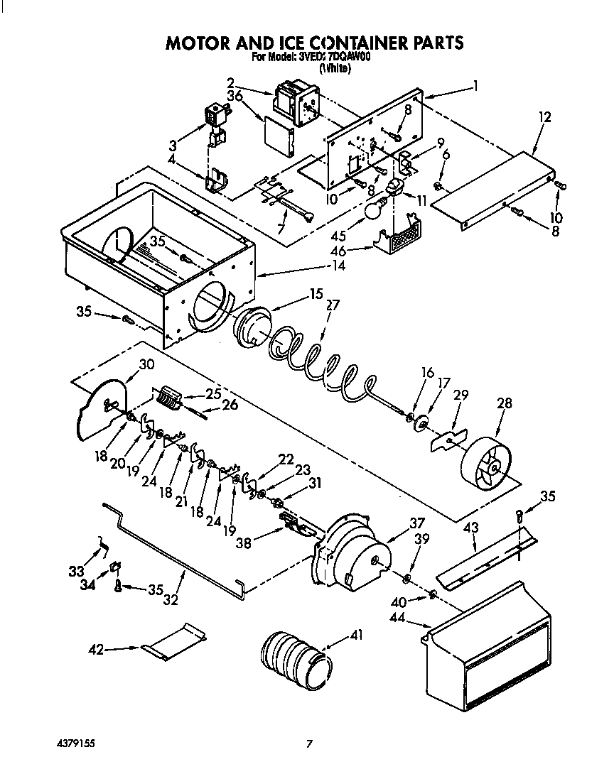 Motor and ice container
