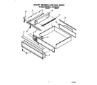 KitchenAid KEDC205YWH1 utility drawer and rail diagram