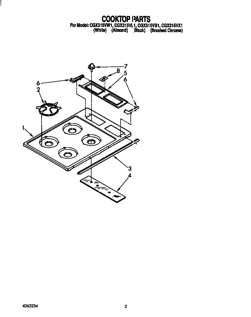 Cooktop parts