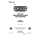 Roper FGS395VW0 front cover diagram