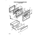 Roper FGS395VW0 oven door and drawer diagram