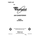Whirlpool AC2904XW2 front cover diagram