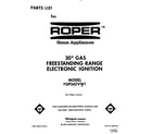 Roper FGP345VW1 front cover diagram