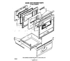 Whirlpool RJE385PW1 door and drawer diagram