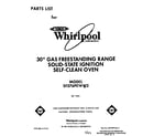 Whirlpool SF376PEWW2 front cover diagram