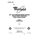 Whirlpool SF365BEWW3 front cover diagram