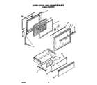 Whirlpool SF365BEWW3 oven door and drawer diagram