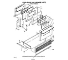 Whirlpool RF4900XLW2 oven door and drawer diagram