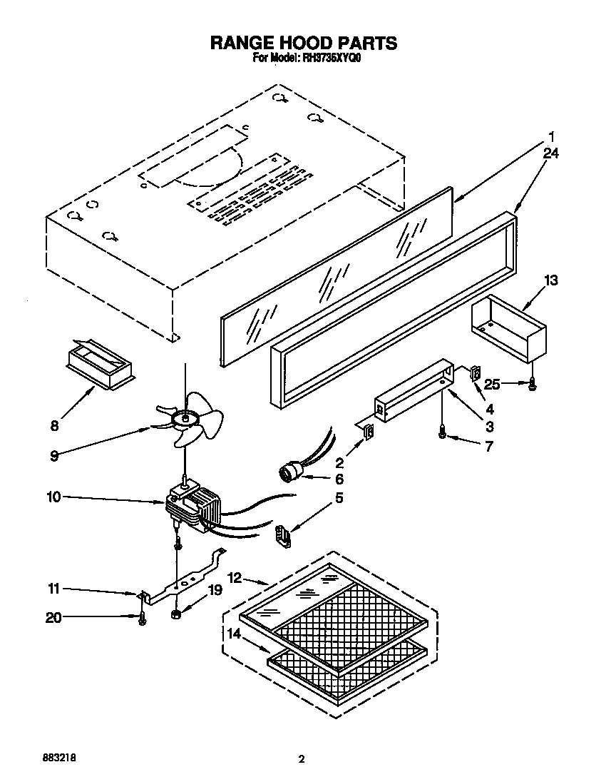 Range hood parts
