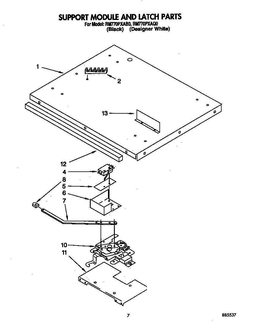 Support module and latch