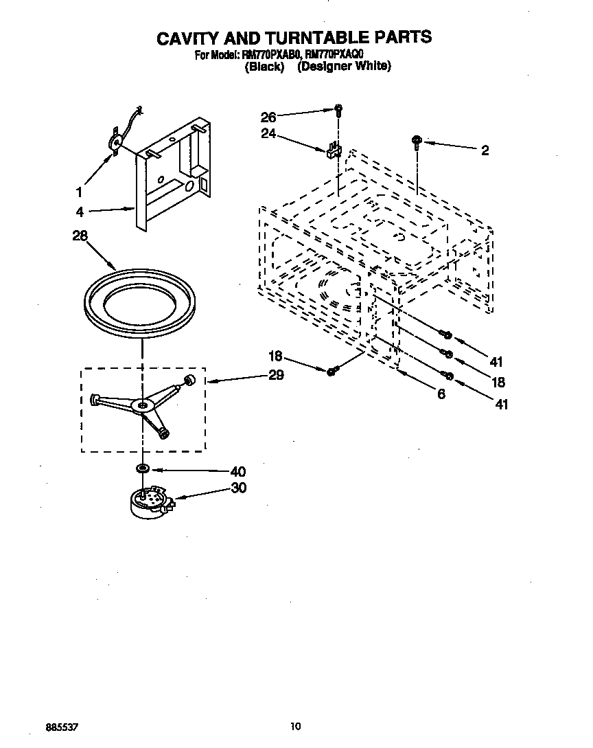 Cavity and turntable