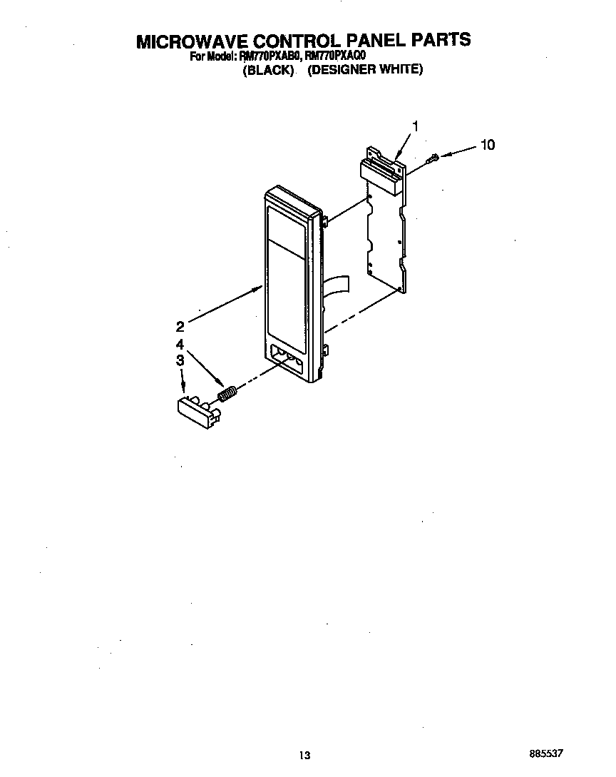 Microwave control panel