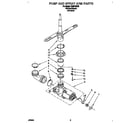 Whirlpool DU8016XX6 pump and spray arm diagram