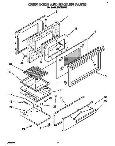 Oven door and broiler