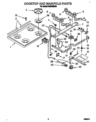 Cooktop and manifold