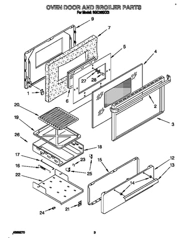 Oven door and broiler