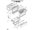 Roper FGS395VW2 oven door and drawer diagram