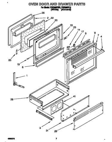 Oven door and drawer