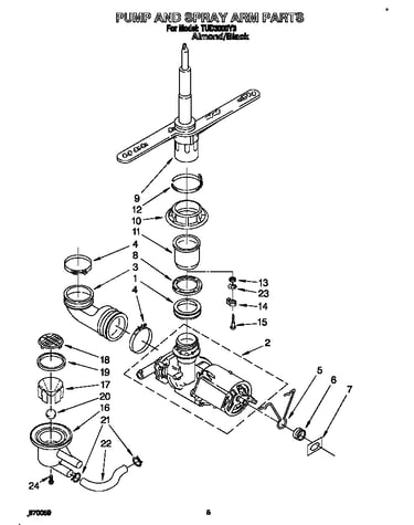 Pump and spray arm