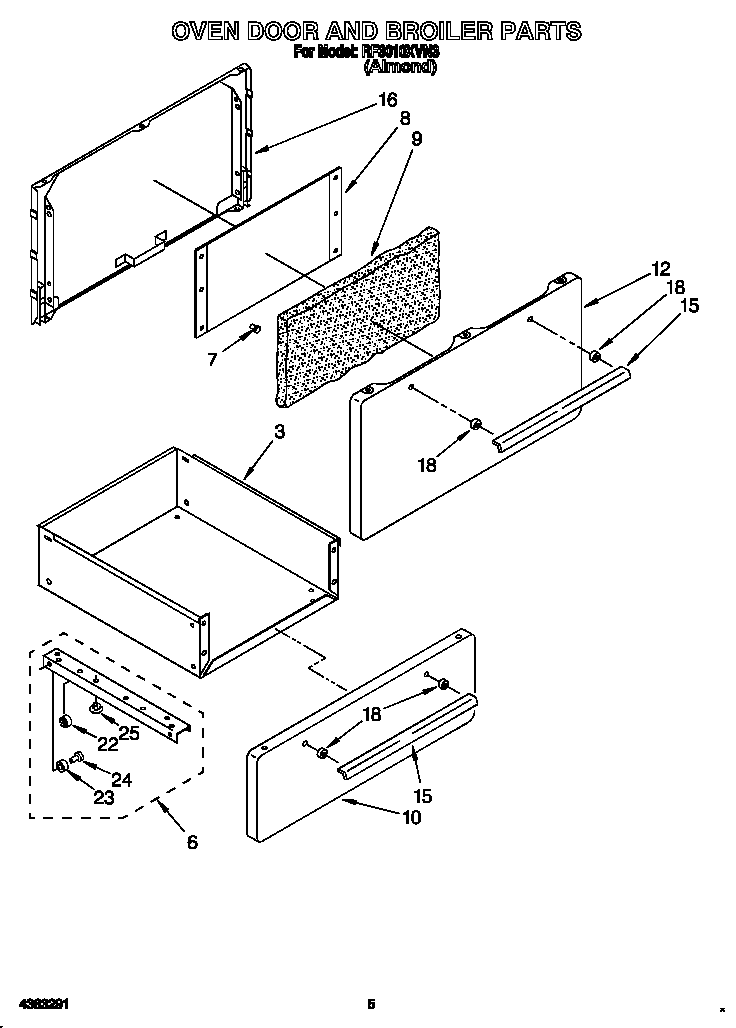 OVEN DOOR AND BOILER