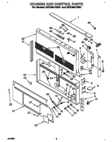 Housing and control parts