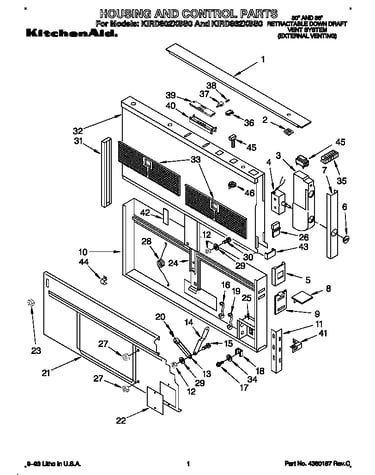 Housing and control parts