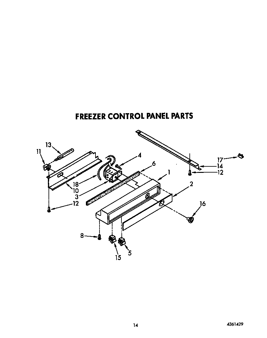 Freezer control panel