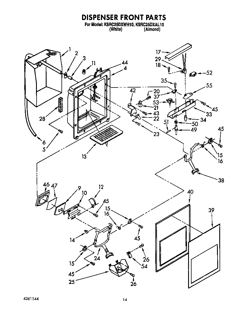 Dispenser front