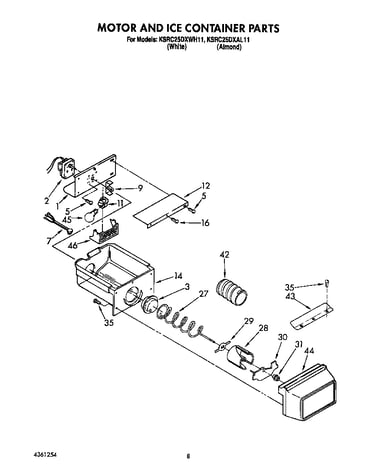 Motor and ice container