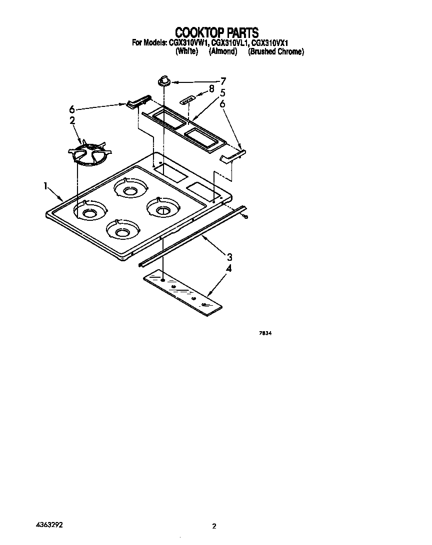 Cooktop parts