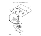 KitchenAid KEBS277XWH0 component shelf and latch diagram