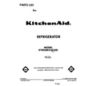 KitchenAid KTRS20KXWH20 front cover diagram
