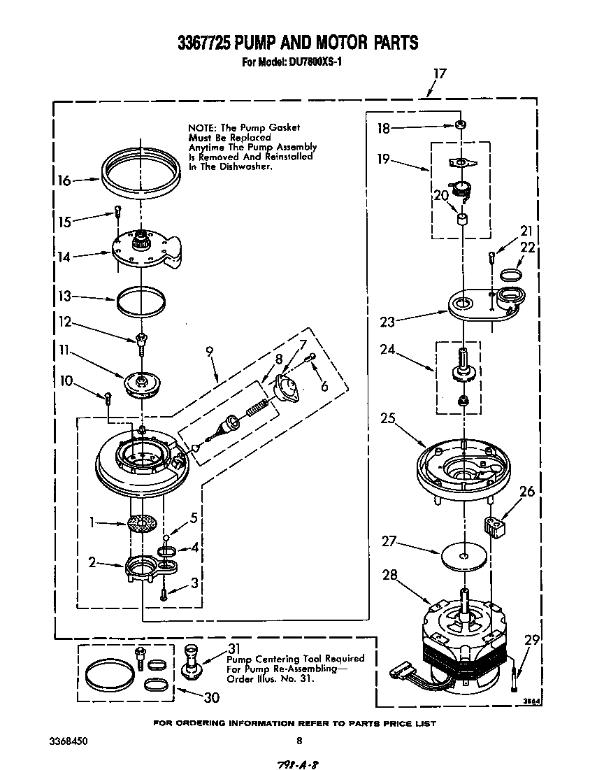 3367725 PUMP AND MOTOR