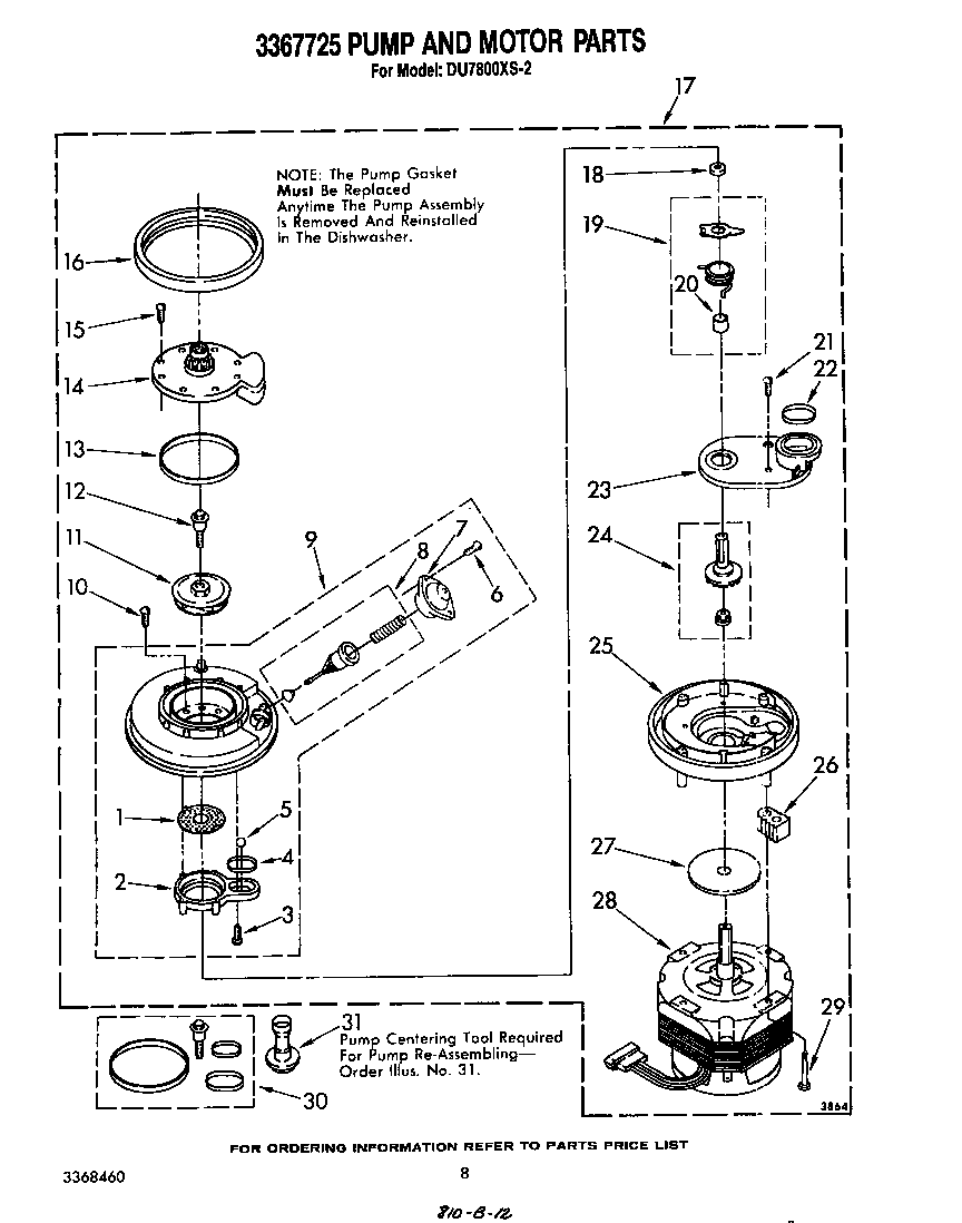 3367725 PUMP AND MOTOR