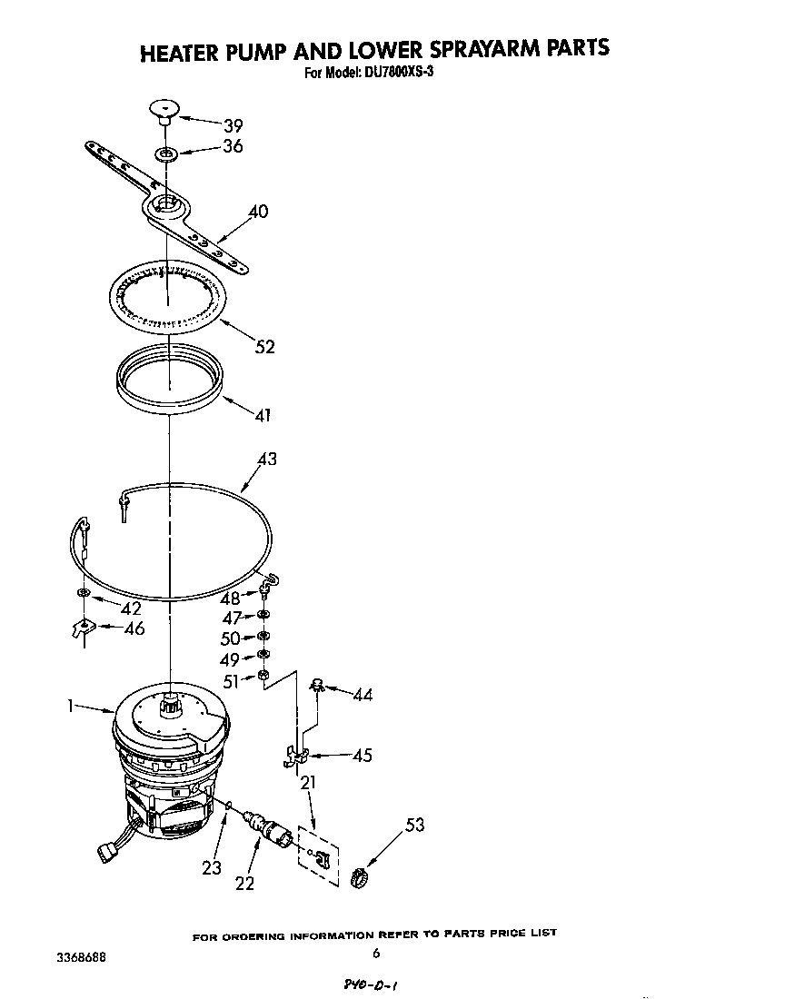 HEATER PUMP AND LOWER SPRAY ARM