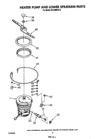 Heater pump and lower spray arm