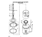 Whirlpool LSR5233AW0 agitator, basket and tub diagram